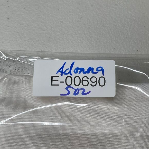 Vintage Adonna Full Slip Womens 36 White Silky Satin Lace V-neck - Picture 13 of 14